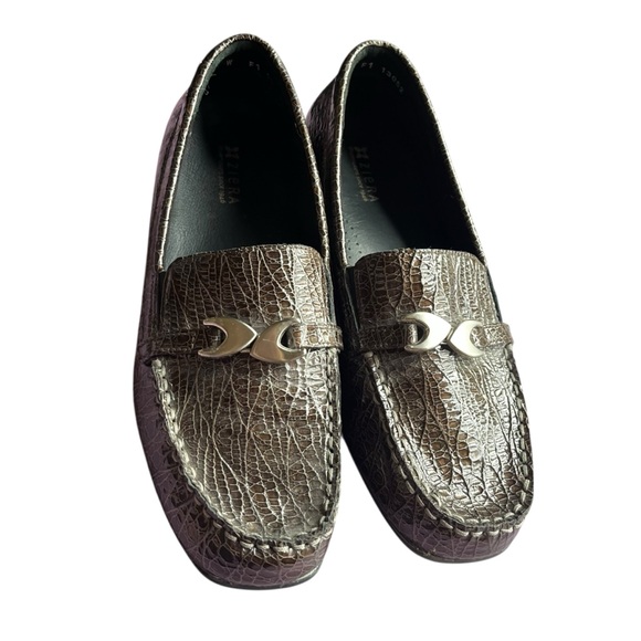 Ziera Croc Embossed Brown Leather Loafers US 9.5 / EU 40 W Orthotic Friendly - Picture 6 of 16